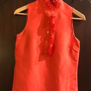 Tori Burch Red Silk Sleeveless Top!
